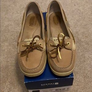 Sperry angelfish gold glitter boat shoes
